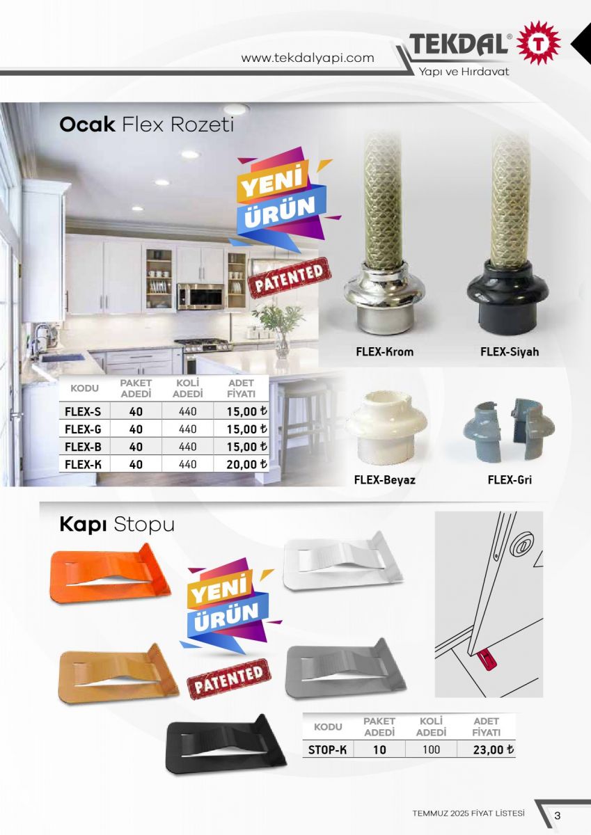 Tekdal Yapı ve Hırdavat Fiyat Listesi